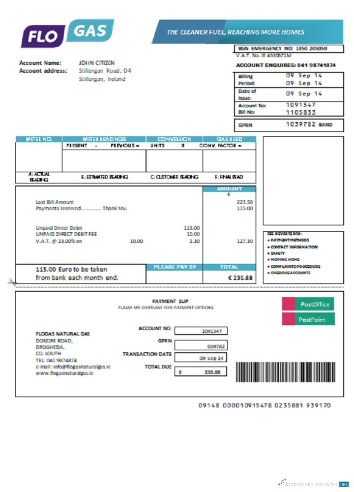 download download Ireland Flogas Natural Gas utility bill